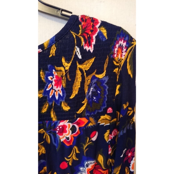 Royal Blue Long Sleeve Old Navy Floral Dress - Picture 6 of 8